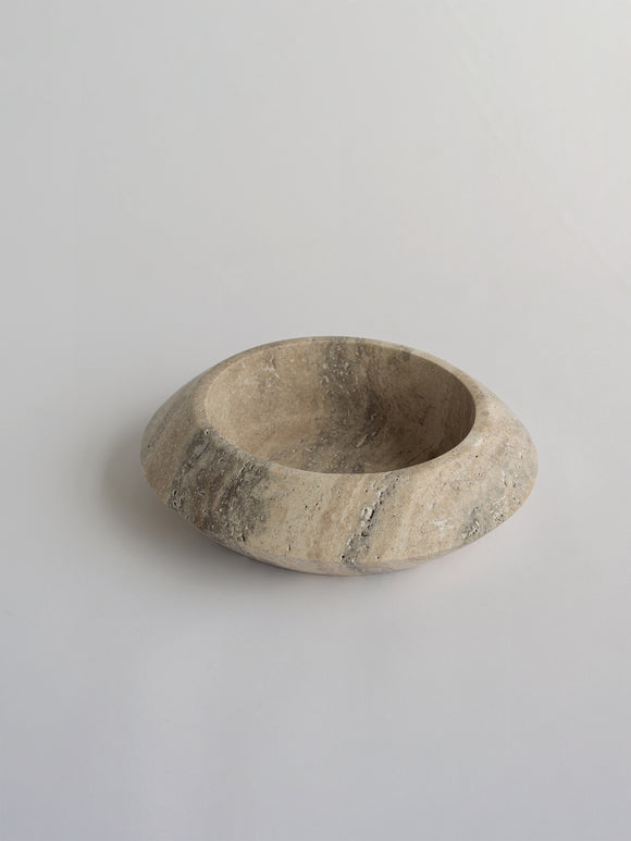 Silver Travertine Eclipse Bowl