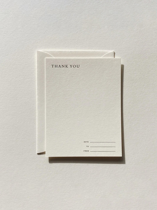 A2 Note Cards - Thank You Notecard Set No. 12: Natural / Set of 6 
