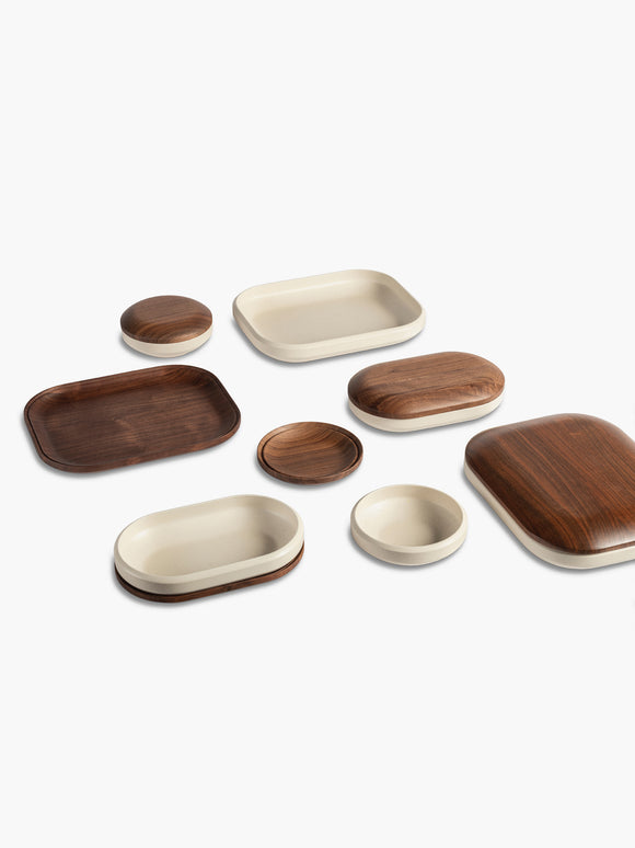 John Pawson Oval Ceramic Oven Dish with Walnut Lid