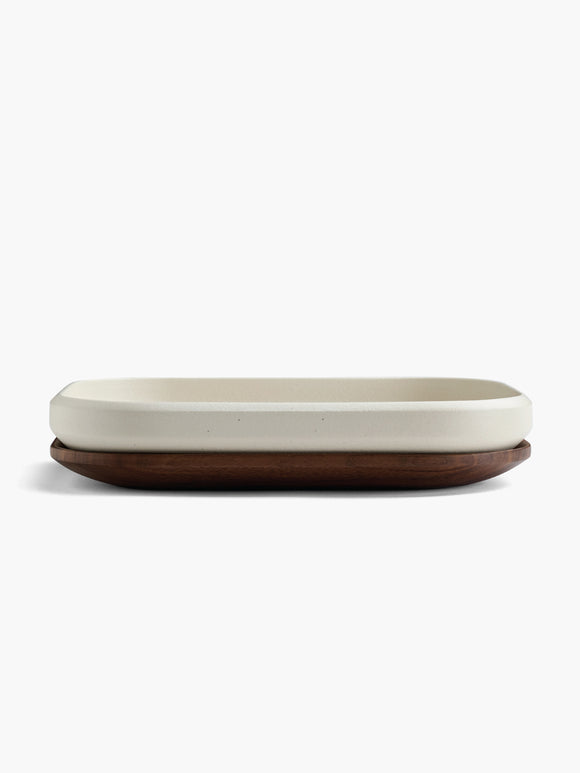 John Pawson Rectangular Ceramic Oven Dish with Walnut Lid