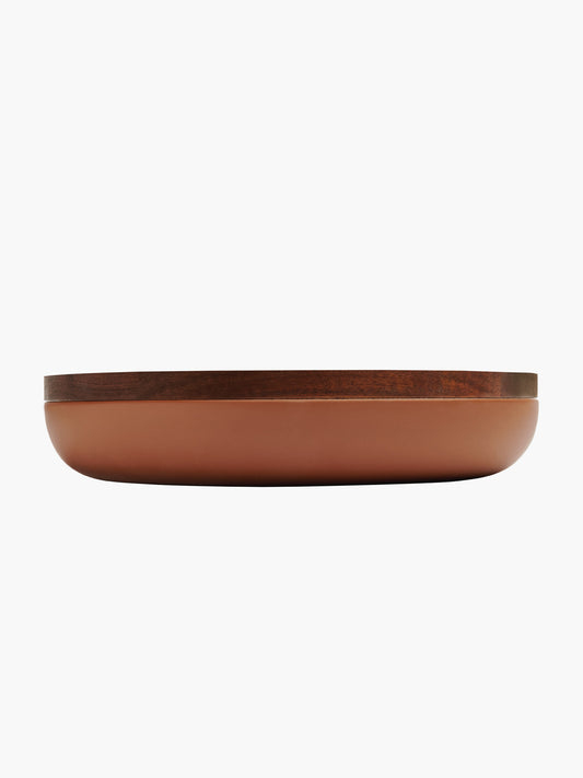 Vincent Van Duysen Ceramic Pot with Walnut Lid, Rouille