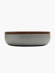 Vincent Van Duysen Ceramic Pot with Walnut Lid, Warm Grey