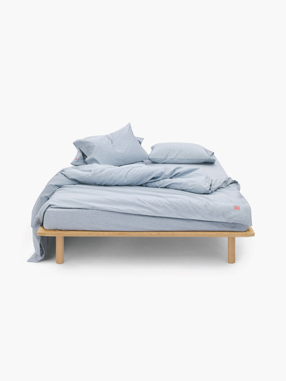Organic Duvet Cover Set, Natural Indigo