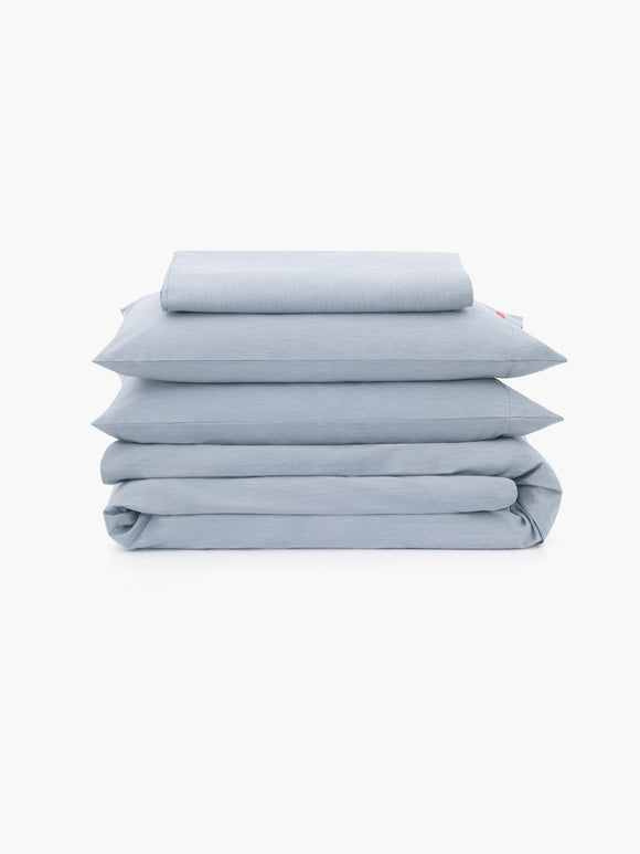 Organic Duvet Cover Set, Natural Indigo