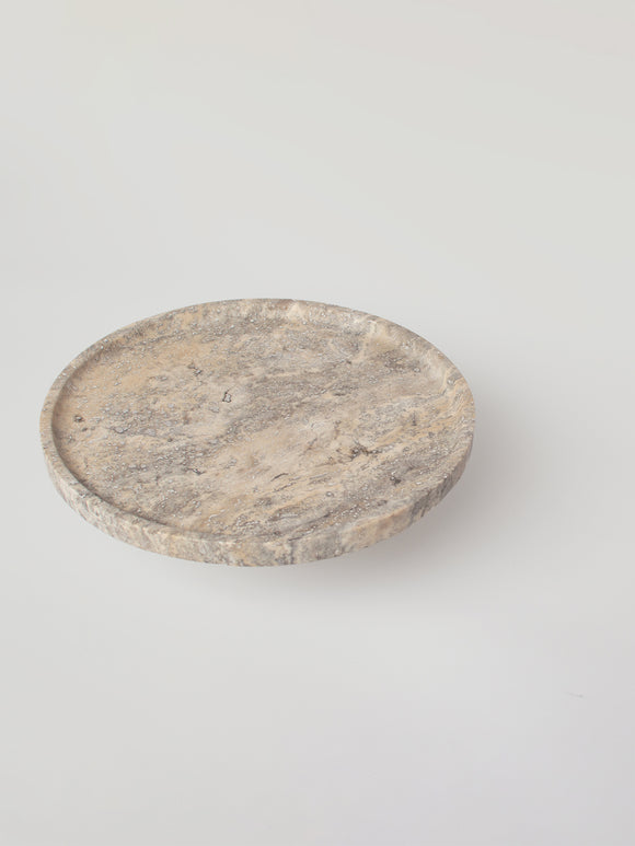 Silver Travertine Cake Stand