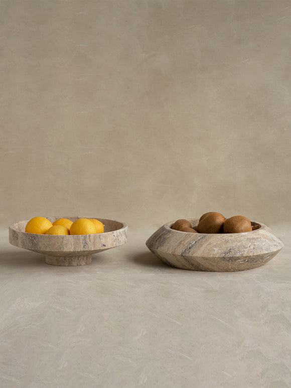 Silver Travertine Eclipse Bowl