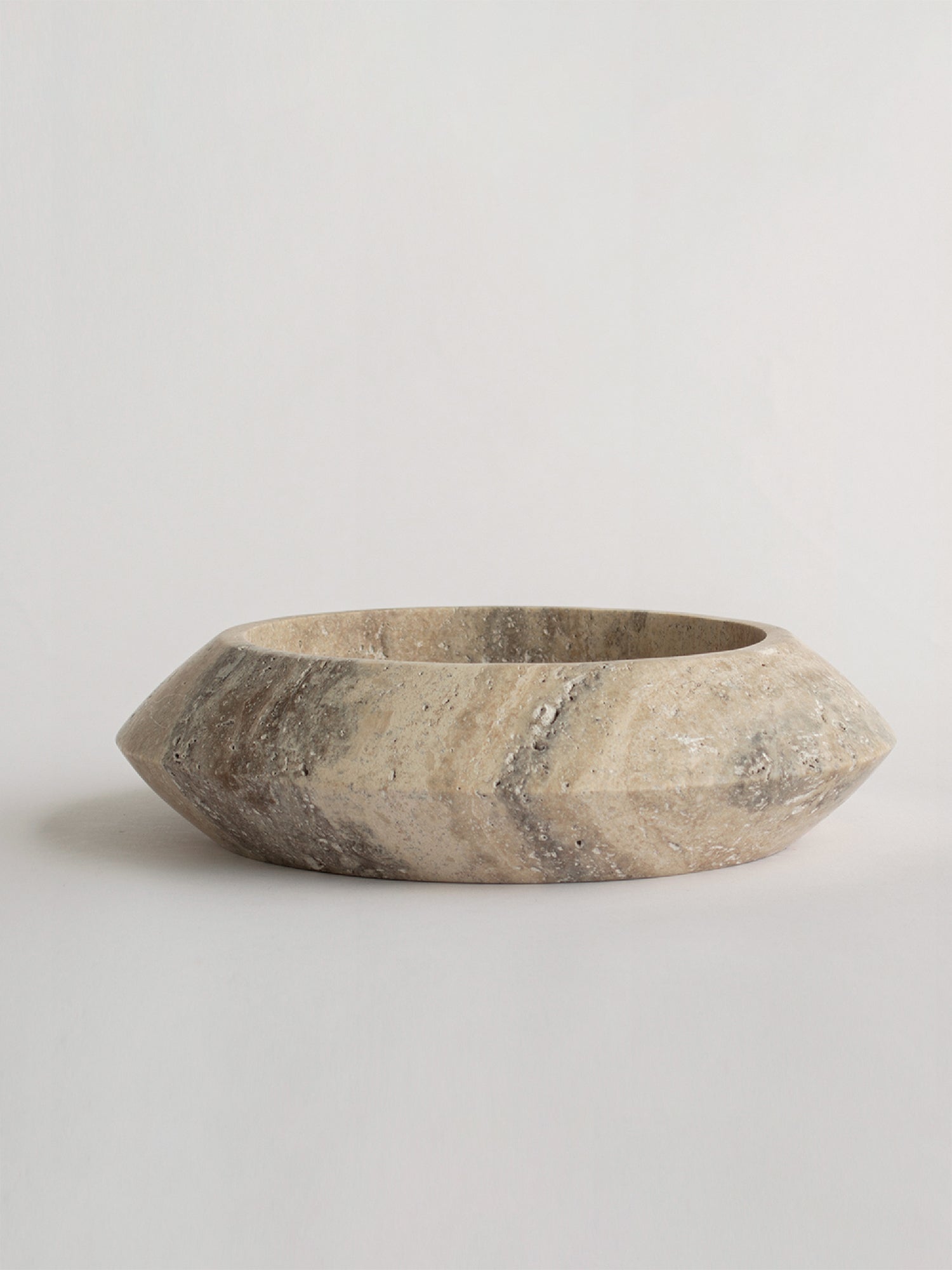 Silver Travertine Eclipse Bowl