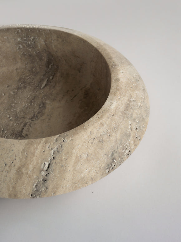 Silver Travertine Eclipse Bowl