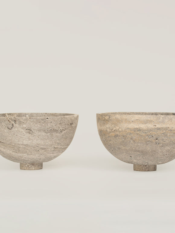 Silver Travertine Fruit Bowl