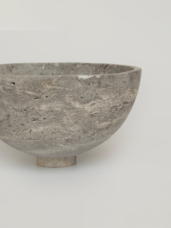 Silver Travertine Fruit Bowl