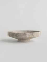 Silver Travertine Narrow Bowl