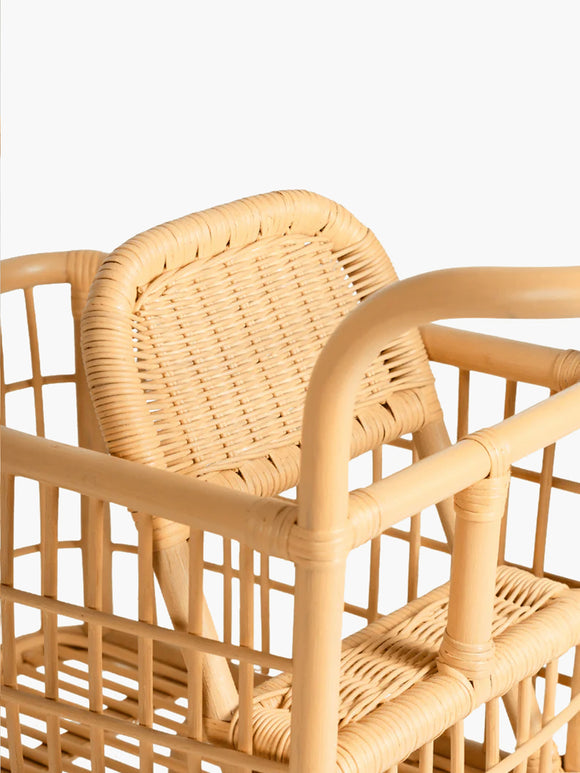 Handcrafted Kids Shopping Cart, Rattan Wicker