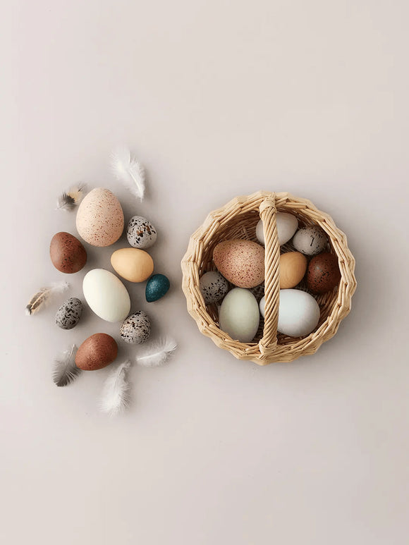 A Dozen Bird Eggs in a Basket