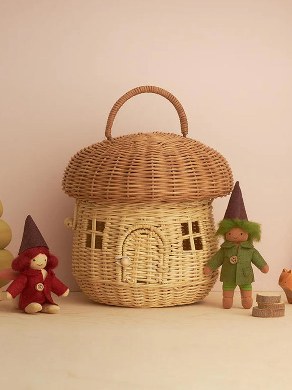 Rattan Mushroom Basket, Natural