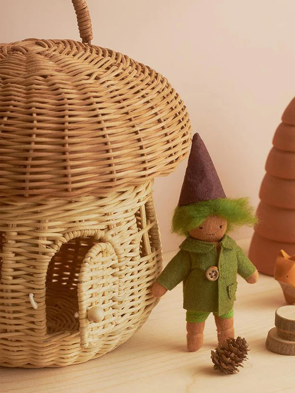 Rattan Mushroom Basket, Natural
