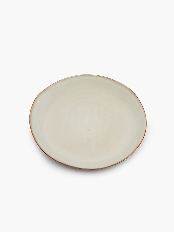 Serving Plate Misty Grey/Rust Terres de Rêves