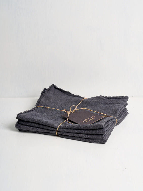 Philo Linen Napkin Set, Slate