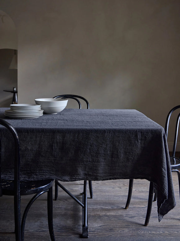 Philo Linen Tablecloth, Slate