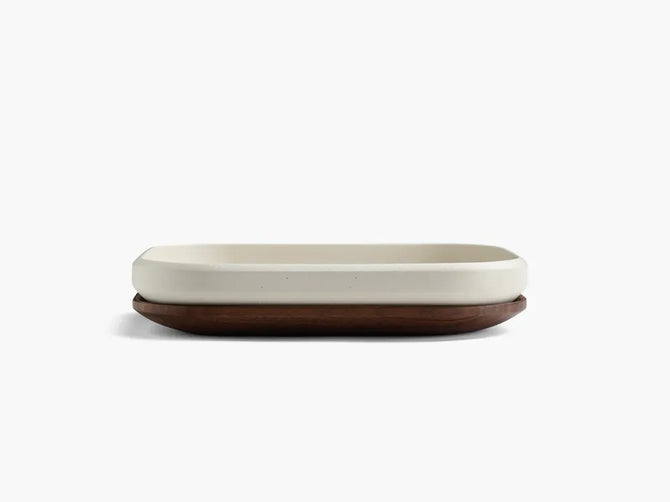 John Pawson Rectangular Ceramic Oven Dish with Walnut Lid