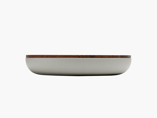 Vincent Van Duysen Ceramic Pot with Walnut Lid, Cool Grey