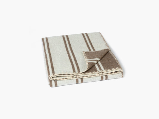 Alpaca Blanket - Straits Reversible Throw, Ivory/Cacao