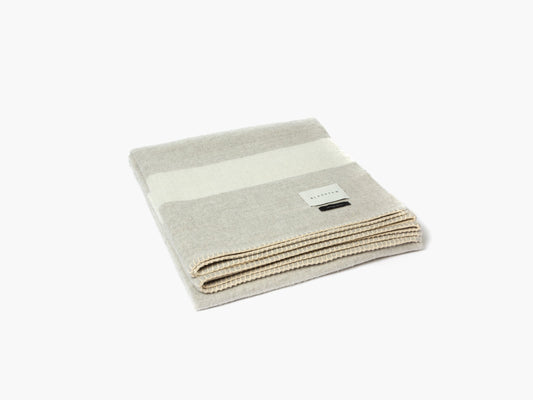 Alpaca Blanket - Mason Throw, Light Heather/Ivory