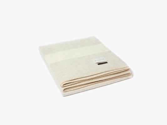 Alpaca Wool Blanket - Mason Throw, Ivory/Shoji