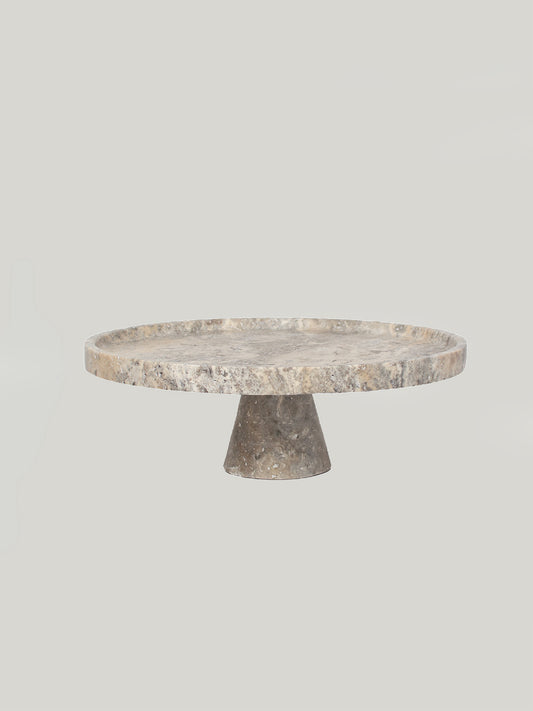 Cake Display Stand - Silver Travertine Cake Stand