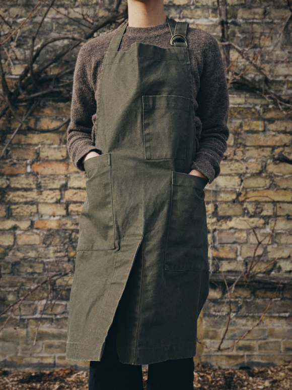 Bark Garden Apron, Olive