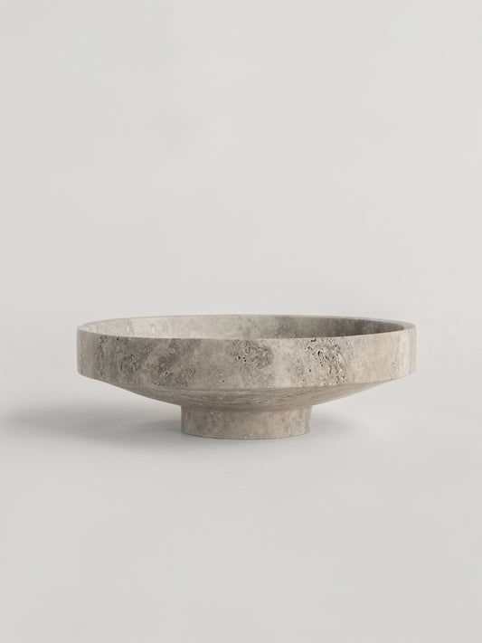 Centerpiece Bowls - Silver Travertine Fruit Bowl