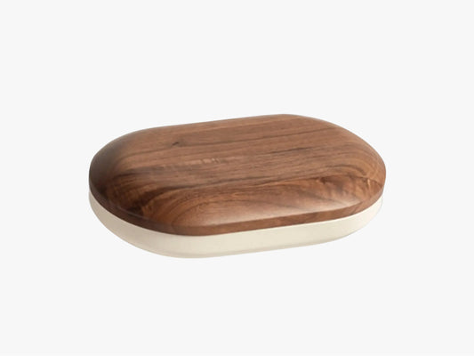 Ceramic Bake Dish - John Pawson Oval Ceramic Oven Dish with Walnut Lid 