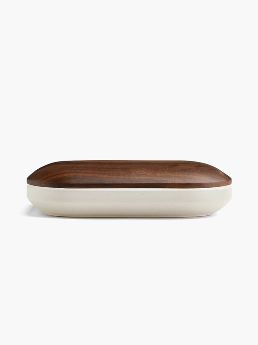 Ceramic Baking Dish - John Pawson Rectangular Ceramic Oven Dish with Walnut Lid