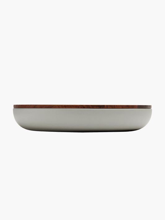 Ceramic  Container - Vincent Van Duysen Ceramic Pot with Walnut Lid, Cool Grey