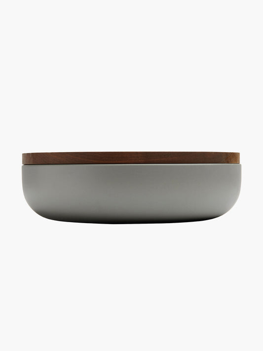 Ceramic Pot - Vincent Van Duysen Ceramic Pot with Walnut Lid, Warm Grey