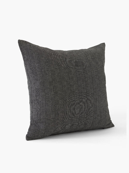 Cotton Throw Pillow - Modern Textured Pillow, Charcoal
