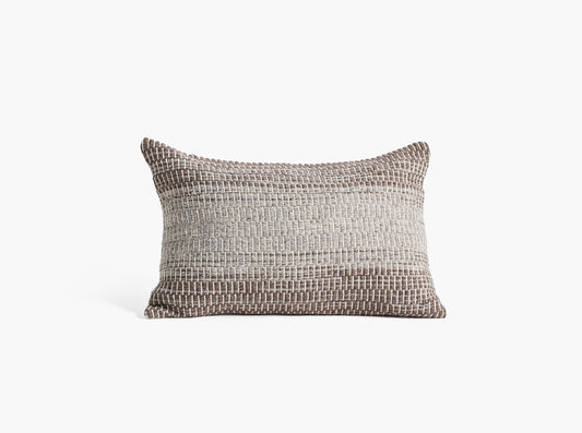 Cotton Throw Pillows - Ombre Mélange Pillow, Brown/Grey
