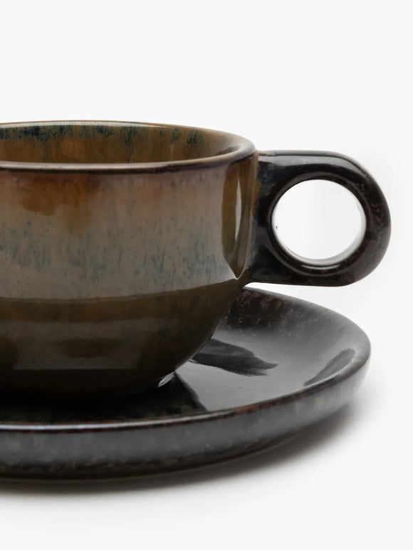 Coffee Cup with Saucer Indi Grey Surface