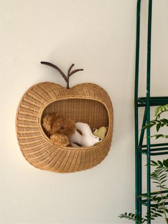 Apple Braided Wall Pocket, Natural
