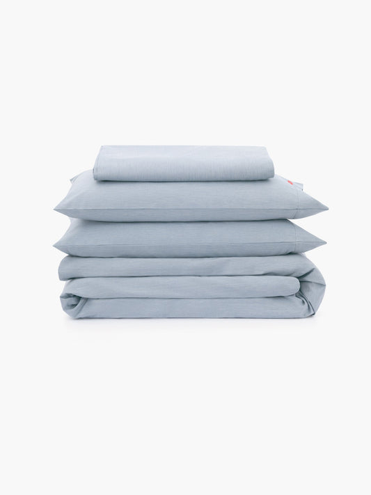 Hypoallergenic Bedding Sheet - Organic Duvet Cover Set, Natural Indigo