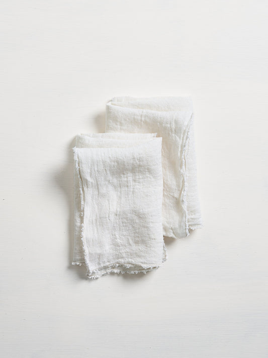 Linen Napkins - Philo Linen Napkin Set, White