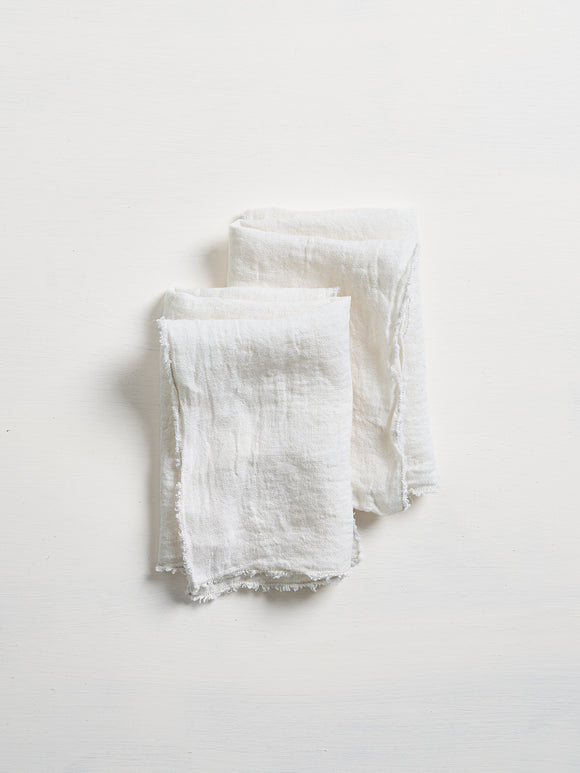 Philo Linen Napkin Set, White