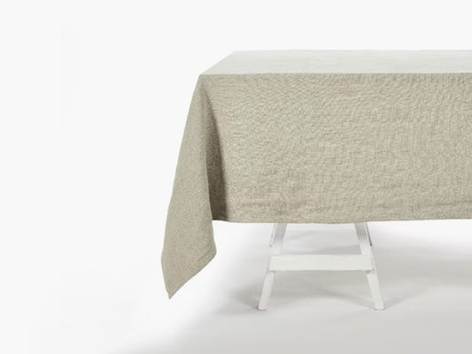 Linen Tablecloth - Hudson Tablecloth, Flax, 65 x 65