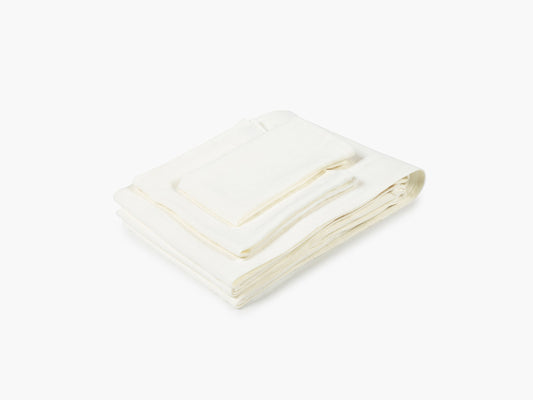 Linen Tablecloth - Hudson Tablecloth, Oyster, 65 x 108