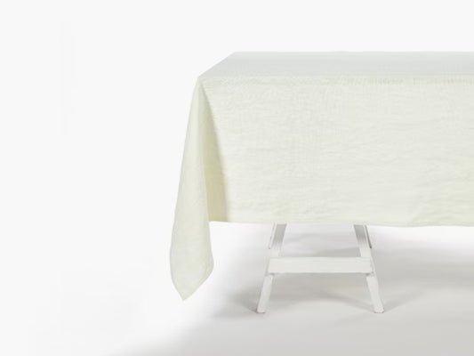 Linen Tablecloth - Hudson Tablecloth, Oyster, 65 x 65