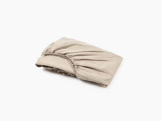 Heritage Fitted Sheet, Flax - WLLW - linen bedsheets