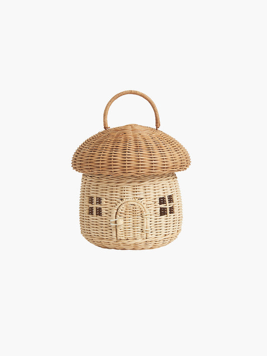 Mushroom Basket - Rattan Mushroom Basket, Natural