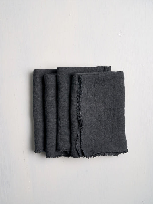 Napkin Set Table - Philo Linen Napkin Set, Slate