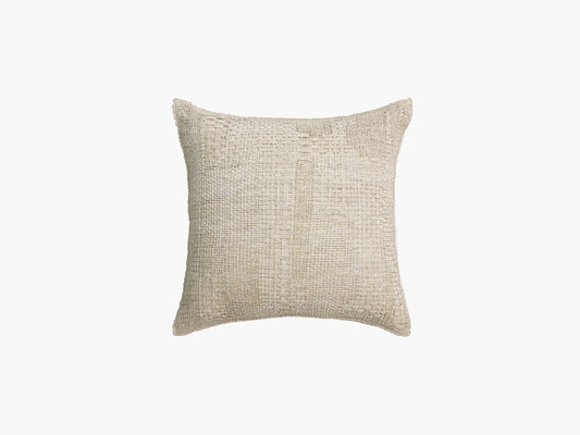 Hand Embroidered Pillow, Light Taupe - WLLW - organic cotton pillows