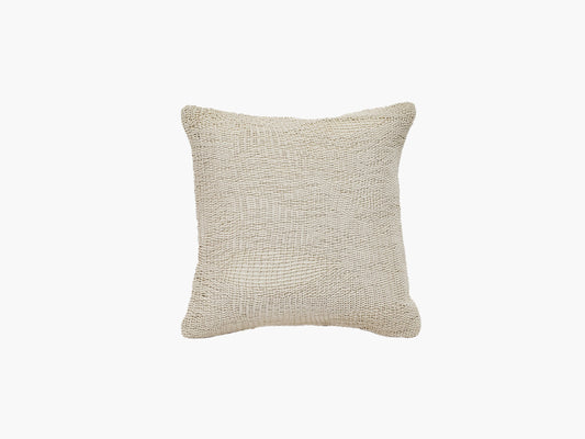 Hand Embroidered Pillow, Taupe - WLLW - organic cotton pillows