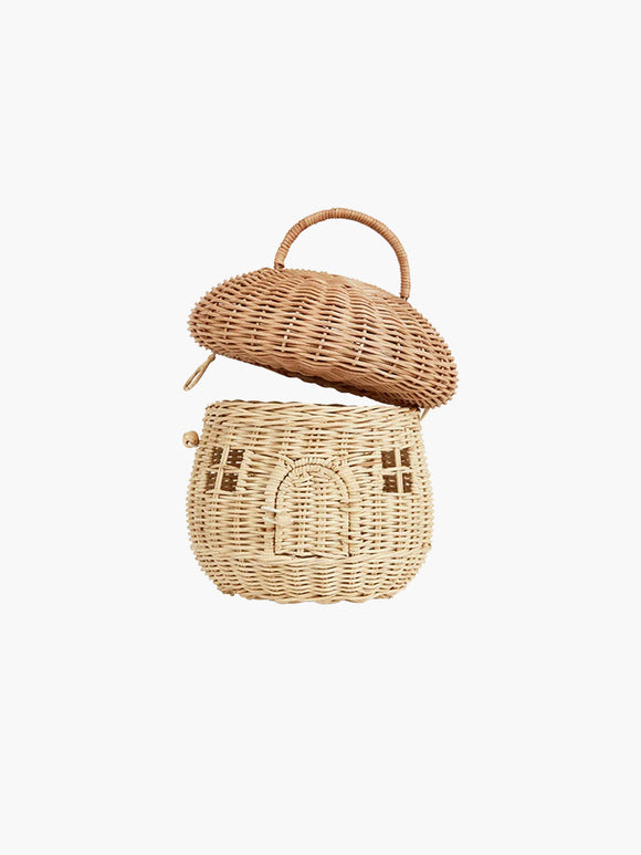 Rattan Mushroom Basket, Natural